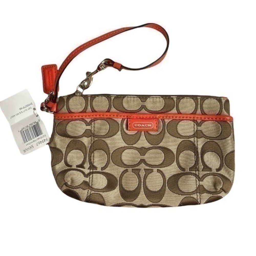 Coach vintage y2k brown signature c wristlet bag NWT f49467
